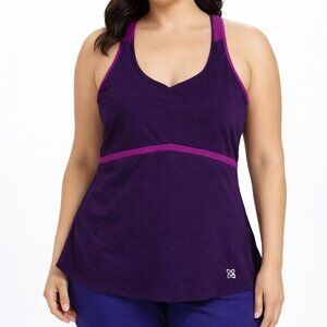 Actra Athletic Shelf Bra Racerback Tank Top Women’s Medium Purple Pink